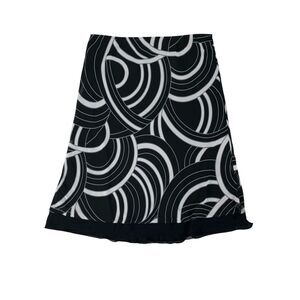 New York & Company Skirt Womens L Large Black White Monsoon A Lined Retro